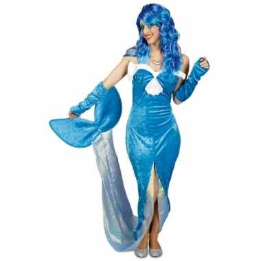 Blauwe zeemeermin jurk voor damescarnavalskleding