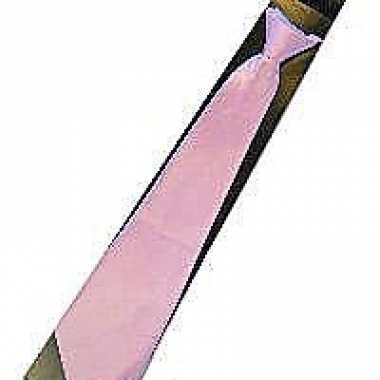 Carnaval/feest stropdas licht roze 40 cm voor volwassenencarnavalskle