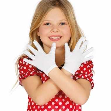 Carnaval handschoenen wit voor kinderencarnavalskleding