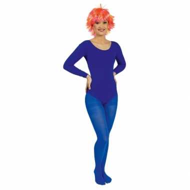 Carnavalskleding blauwe panty voor dames