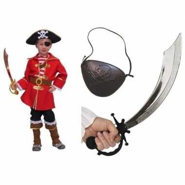 Carnavalskleding kapitein piraat voor kids