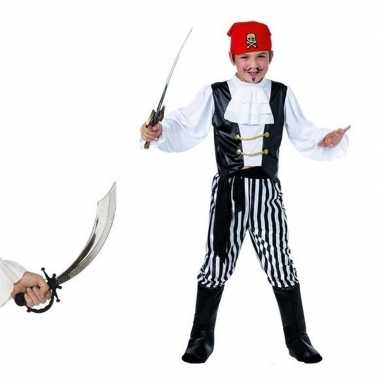 Carnavalskleding piraat met zwaard maat s voor jongens/meisjes