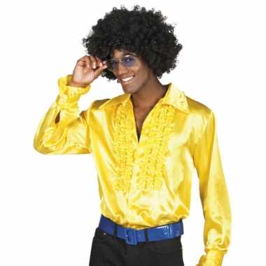 Gele disco blouse voor herencarnavalskleding