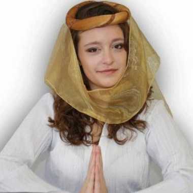 Gouden hoofdband met sluiercarnavalskleding