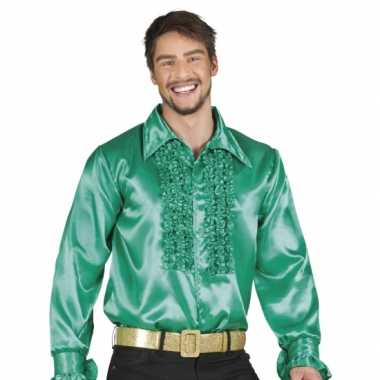 Groene disco blouse voor herencarnavalskleding