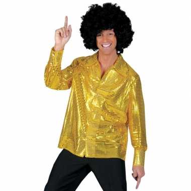 Pailletten blouse voor mannen goudcarnavalskleding