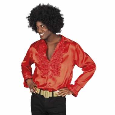 Rode disco blouse voor herencarnavalskleding