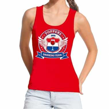 Toppers - rood toppers drinking team tanktop / mouwloos shirt damesca