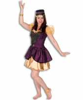 1001 nacht dames jurkje goud met paars carnavalskleding