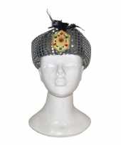 1001 nacht zilveren tulband met edelstenen carnavalskleding