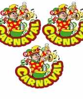 3x carnaval raamsticker muzikant met trompet 35 x 40 cm carnavalskleding