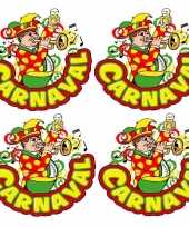 4x carnaval raamsticker muzikant met trompet 35 x 40 cm carnavalskleding