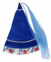 Blauw fee hoedje voor volwassenen carnavalskleding