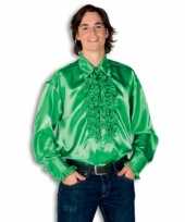 Blouse groen met rouches heren carnavalskleding