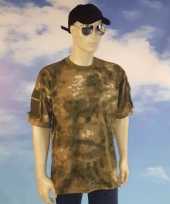 Camouflage t shirt met zakjes voor heren