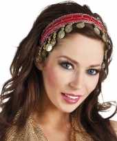 Carnaval esmeralda buikdanseres hoofdband rood voor dames carnavalskleding