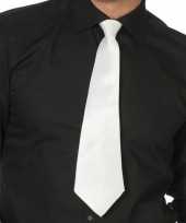 Carnaval feest stropdas wit 41 cm voor volwassenen carnavalskleding 10159774