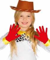 Carnaval handschoenen rood voor kinderen carnavalskleding