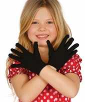 Carnaval handschoenen zwart voor kinderen carnavalskleding