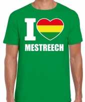 Carnaval i love mestreech t-shirt groen voor heren carnavalskleding