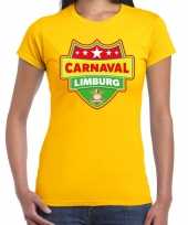Carnaval verkleed t-shirt limburg geel voor dames carnavalskleding