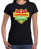 Carnaval verkleed t-shirt limburg zwart voor dames carnavalskleding