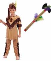 Carnavalskleding indiaan met tomahawk maat l voor jongens meisjes carnavalskleding