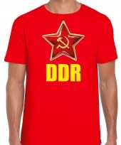 Ddr duitsland verkleed t-shirt rood voor heren carnavalskleding