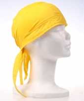 Geel kleurige bandana carnavalskleding