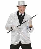 Glitter jas zilver heren carnavalskleding