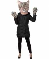 Katten verkleedset met masker en handschoenen carnavalskleding