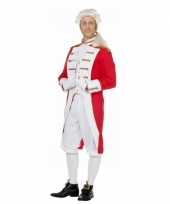 Lange lakei soldaat jas rood wit carnavalskleding