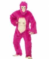 Neon roze gorilla pakken carnavalskleding
