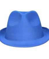 Party hoedje blauw voor volwassenen carnavalskleding