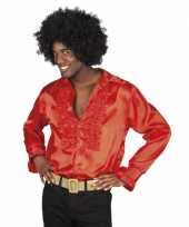 Rode disco blouse voor heren carnavalskleding