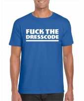 Toppers fuck the dresscode heren t-shirt blauw carnavalskleding