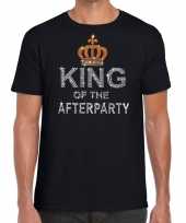 Toppers zwart toppers king of the afterparty glitter t-shirt heren carnavalskleding