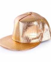 Verkleed petje goud krokodillenleer carnavalskleding