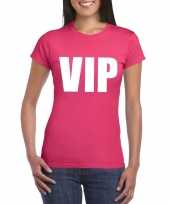 Vip tekst t-shirt roze dames carnavalskleding