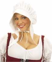 Wit boerinnen kapje carnavalskleding