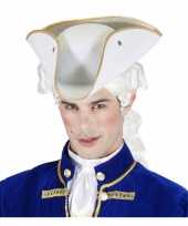 Witte lakei hoed carnavalskleding