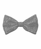 Zilveren glitter strikjes kerststrikken voor honden carnavalskleding