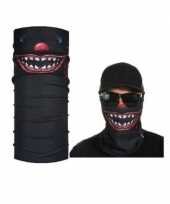 Zwart biker masker horror eng gezichtprint voor volwassennen carnavalskleding